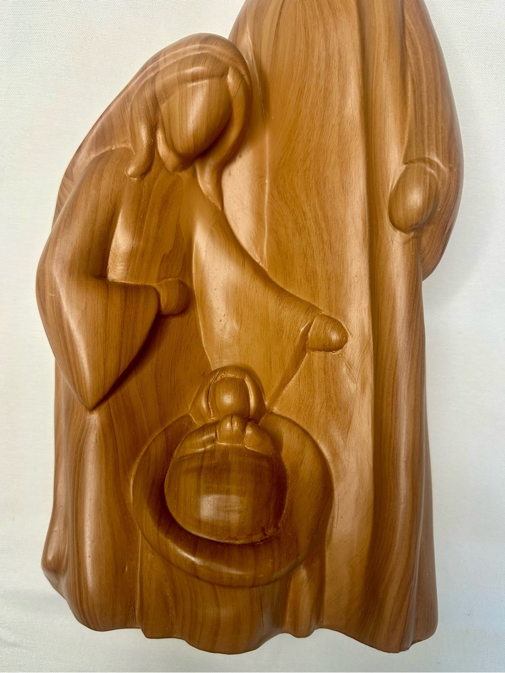 Vintage Olive Wood Handmade Holy Family Sculpture - Picture 2 of 4